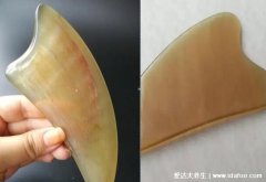 牛角刮痧板怎么看真假图对比,真品有淡淡