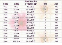 内衣罩杯abcd怎么分大小，罩杯大小示意图