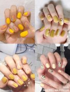 美甲图片2021新款式夏季显白,强推第一种黄
