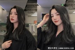 黑茶色头发图片效果图，百搭不挑人颜色低