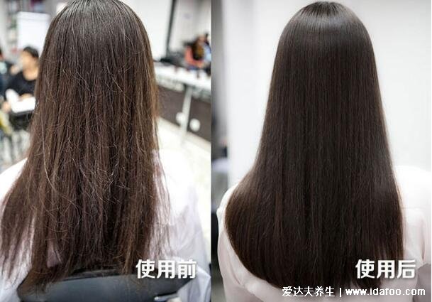 头发软化前后效果图,软发效果因人而异(头发多效果相对不持久)